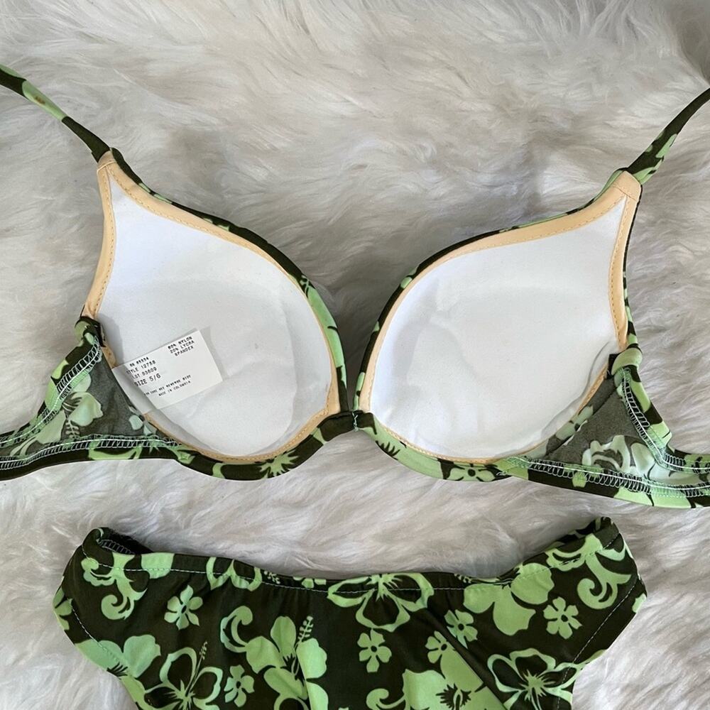 NEW Spiegel Vintage 90s Floral Padded Push Up Cheeky Bikini Swimsuit 5/6 NWOT - Picture 7 of 16